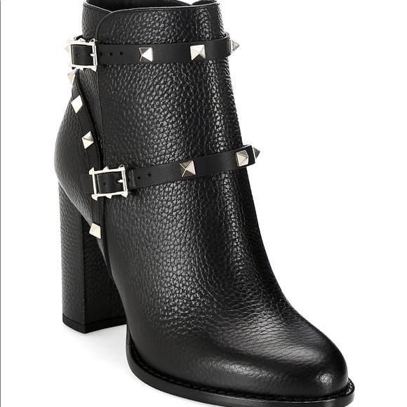 Valentino Garavani Rockstud Leather Ankle Boots